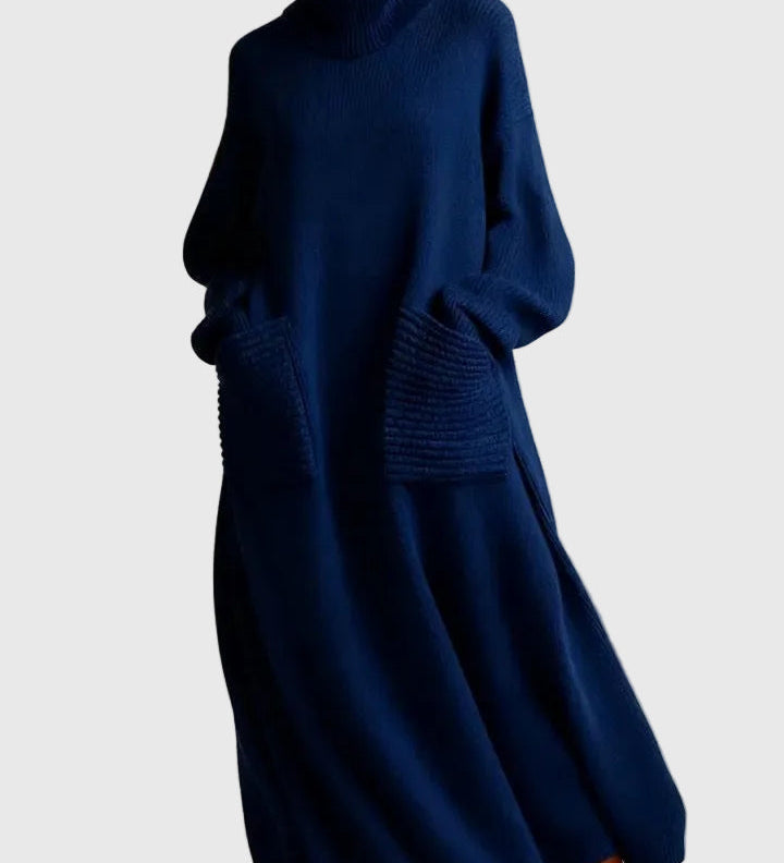 Alia – Magas Nyakú, Hosszú Ujjú Gyapjú Kötött Ruha