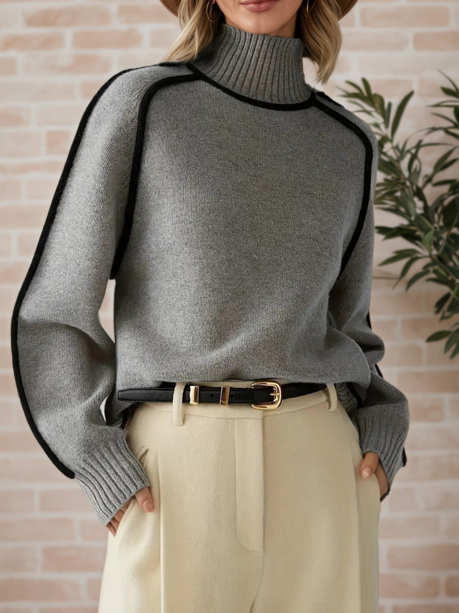 Donna | Elegáns Magasnyakú Pulóver