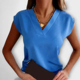 Női nyári top V-nyakkivágással és laza ujjal