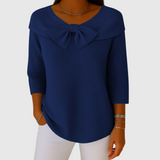 Serenna – Női pulóver masnival és kerek nyakkivágással