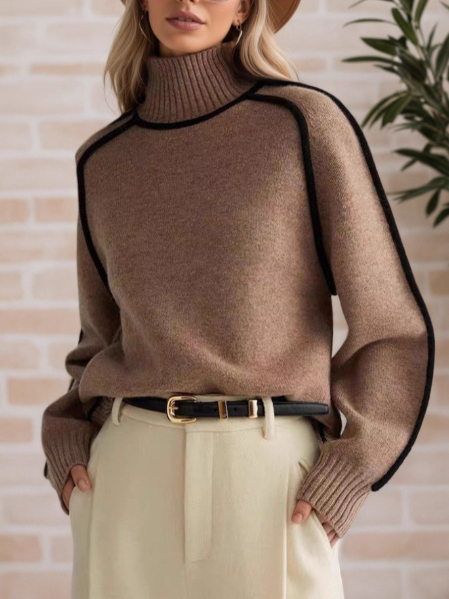 Donna | Elegáns Magasnyakú Pulóver