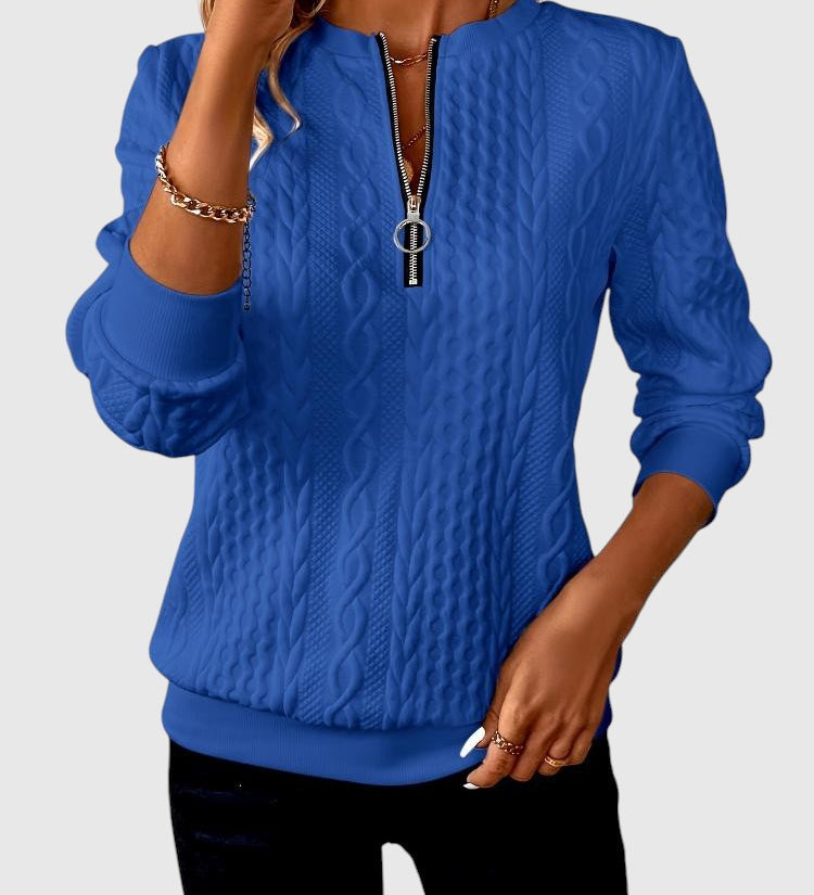 Amalie - Kötött pulóver cipzáras dizájnnal