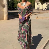 Louise | Elegáns V nyakú Maxi Ünnepi Ruha