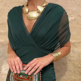 Louise | Elegáns V nyakú Maxi Ünnepi Ruha