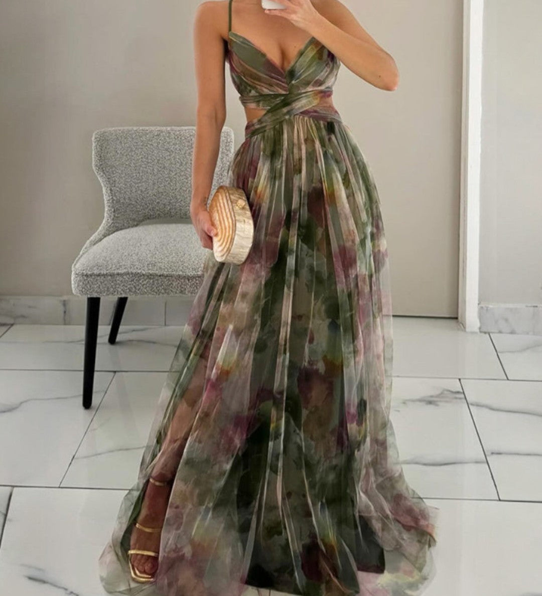 Giselle - Varázslatos, virágmintás maxi ruha