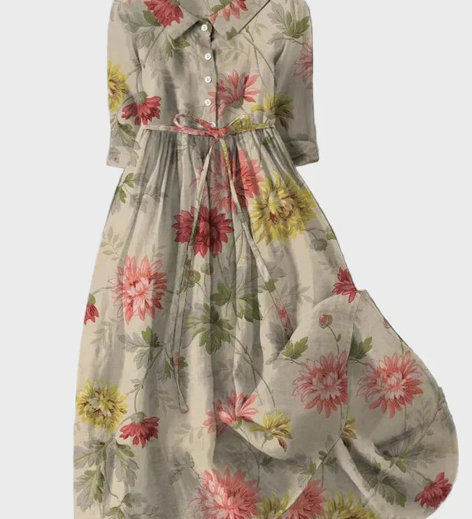 Vintage virágmintás ruha