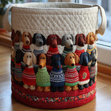 Dachshund Felvonulás | Kézzel Készült Ruhás Kosár