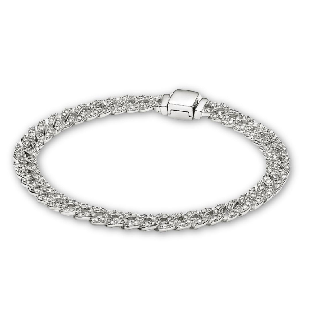 Moissanite-tel díszített Kubai Karkötő