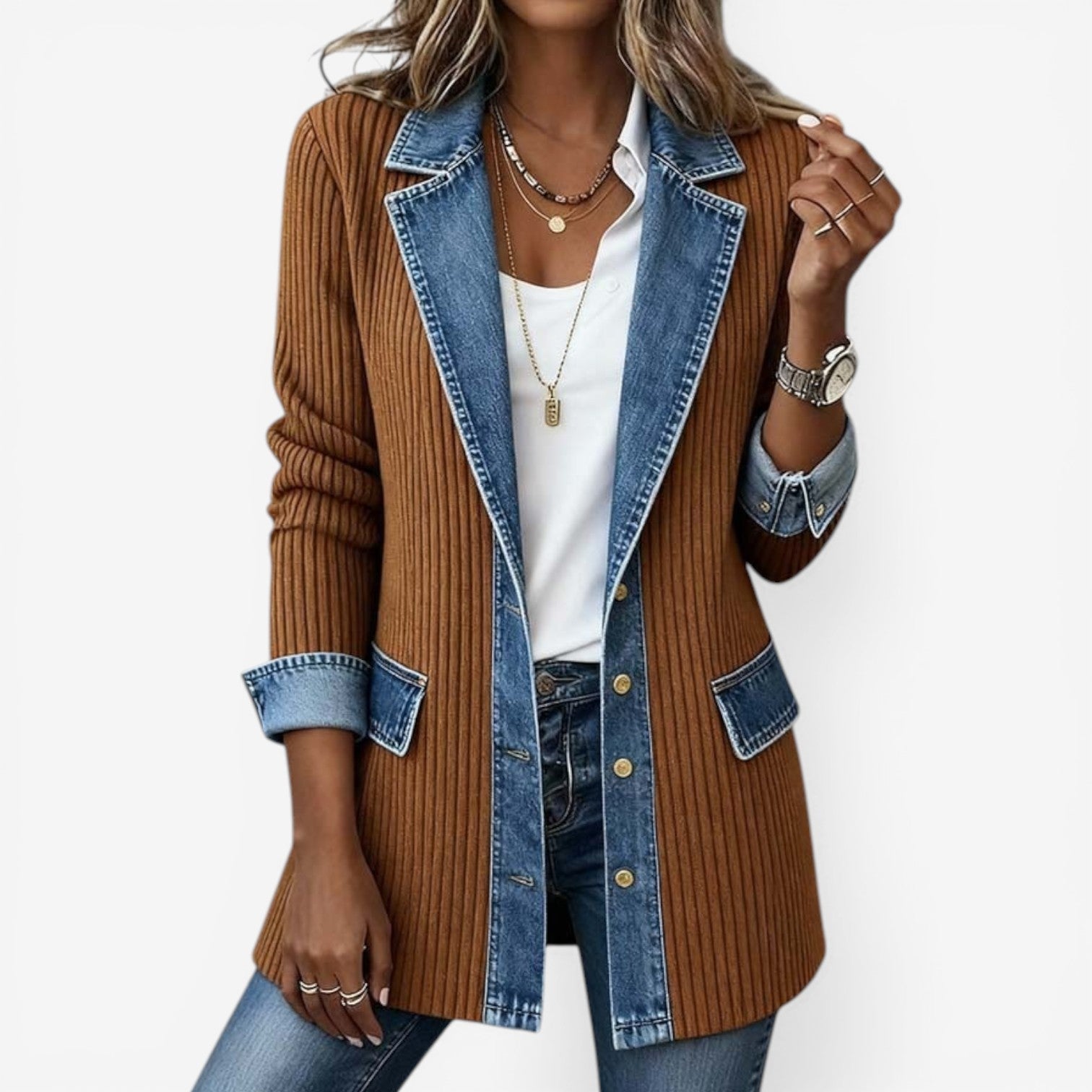 Emilia™ kevert denim dzseki
