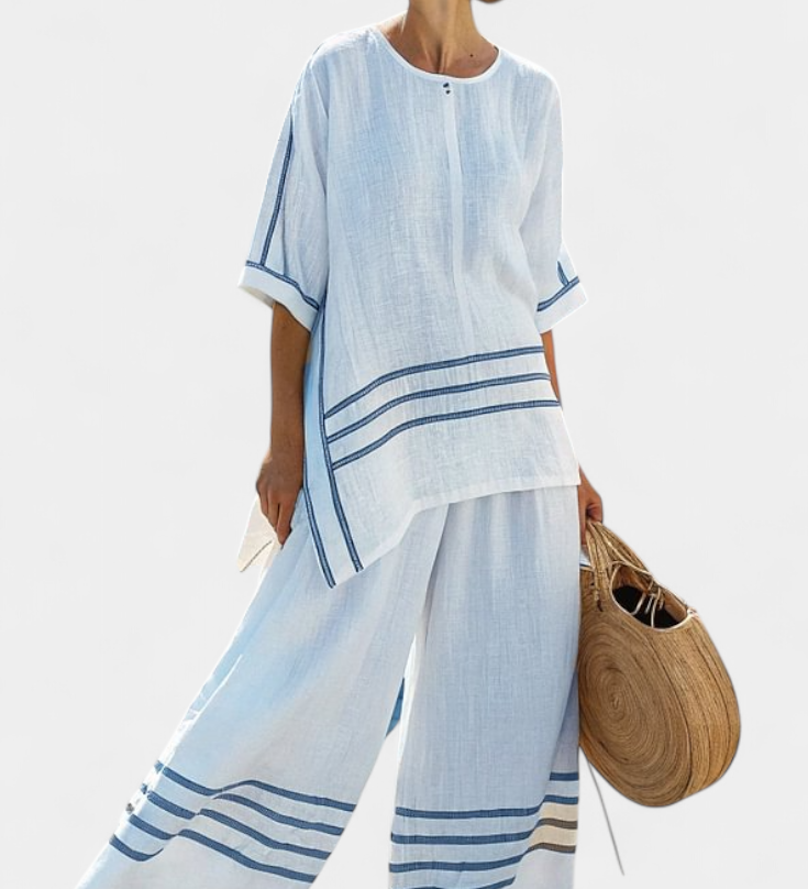 Széles csíkos, aszimmetrikus szabású overall - modern és kényelmes stílus