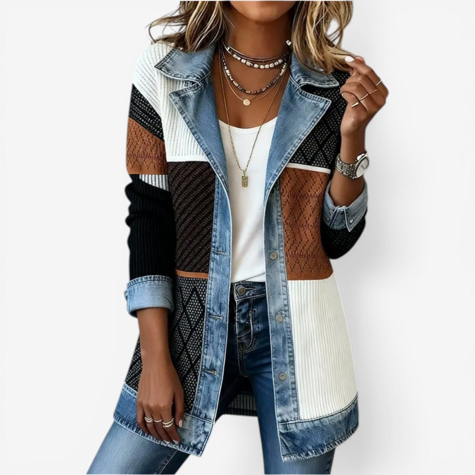 Emilia™ kevert denim dzseki