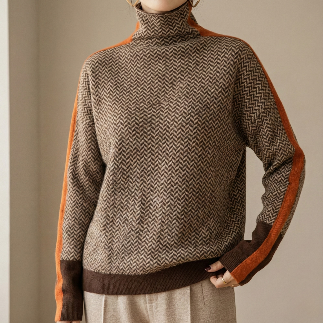 Eleanor | Magas Nyakú Herringbone Luxe