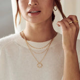 Open Circle Necklace in Three Rows of Gold
