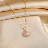 Collier Sakura Rose Romantique Rozsdamentes Acélban