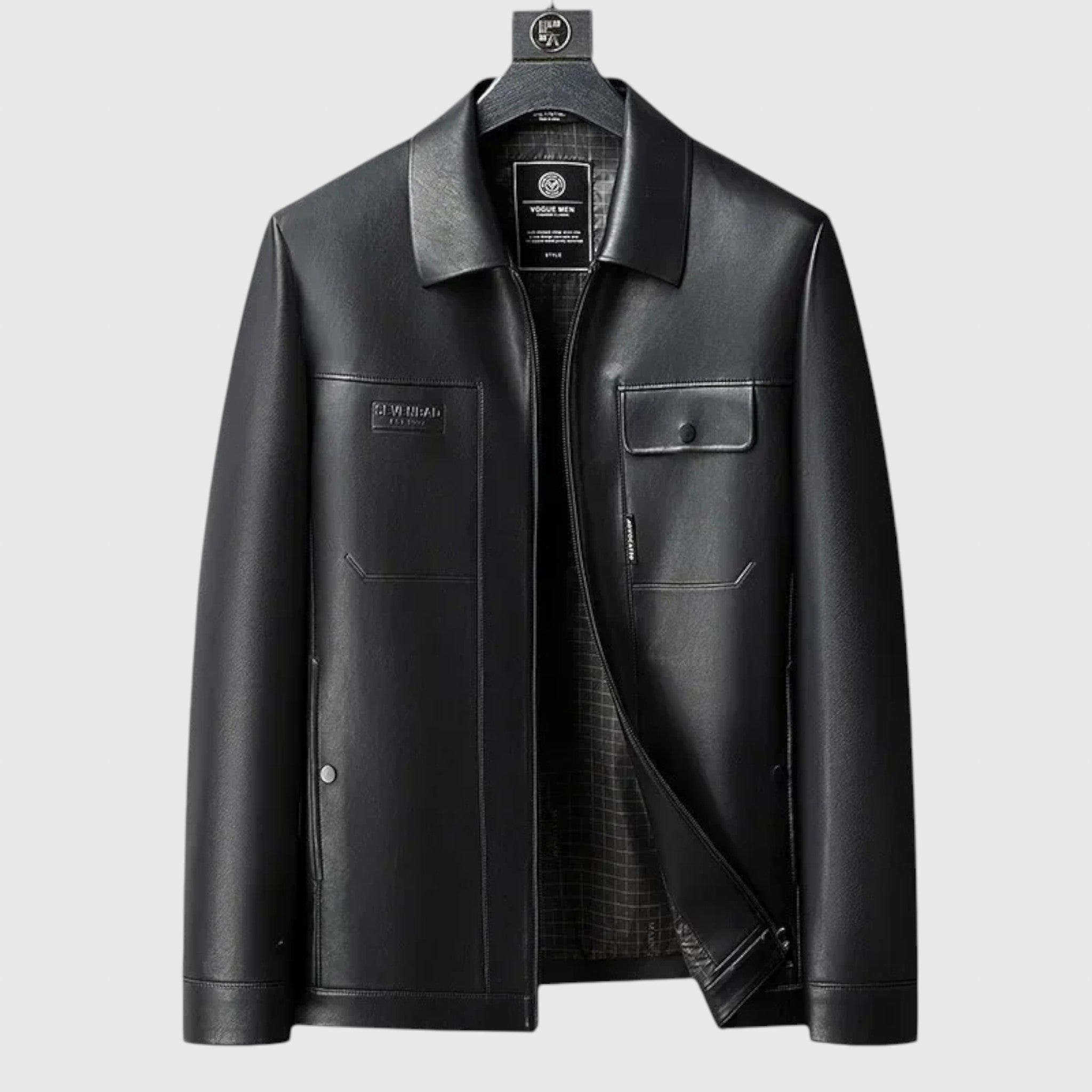 Férfi elegáns bőrkabát