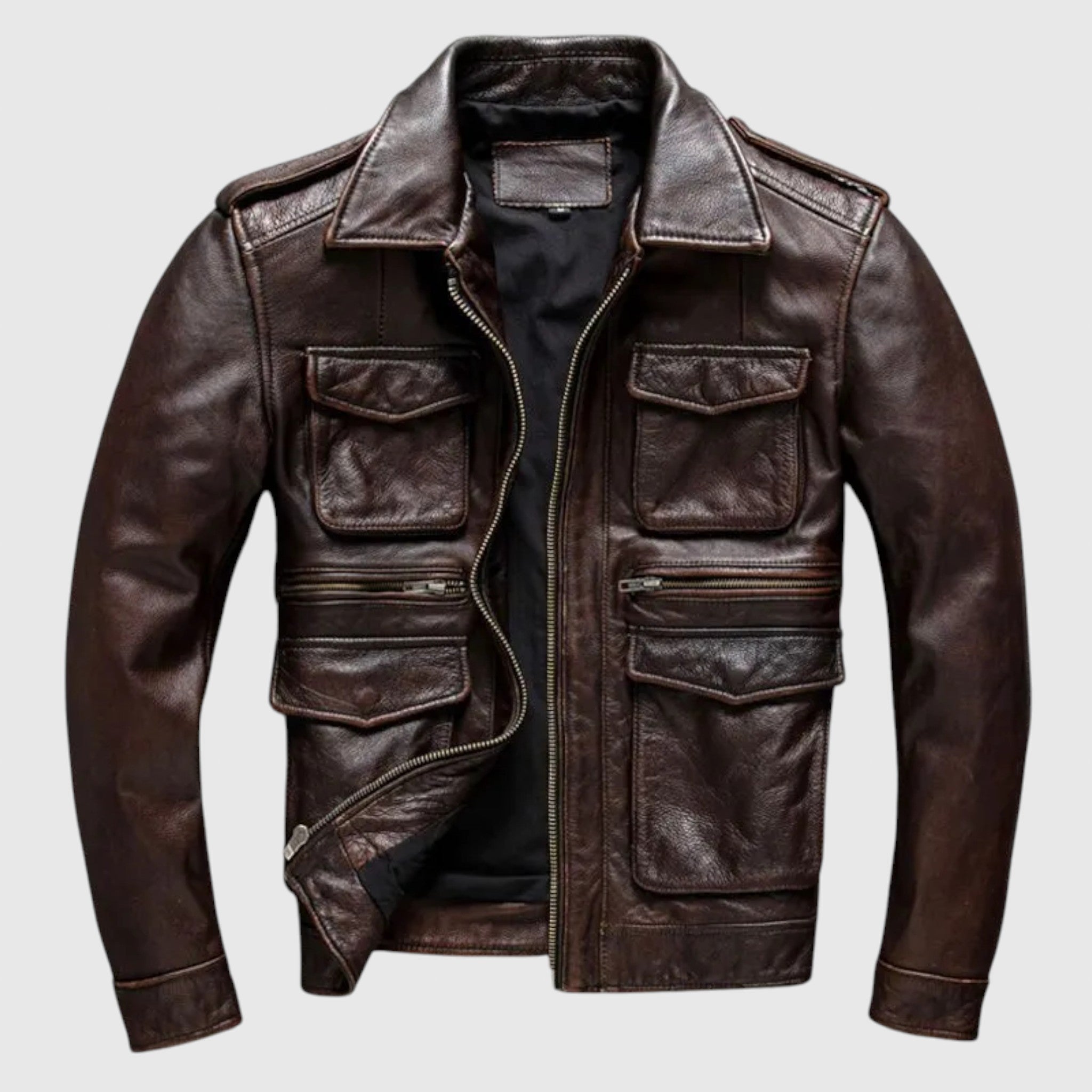Todor - Bőrkabát zsebekkel