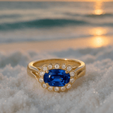 Tanja | Anello d'argento con cristallo blu