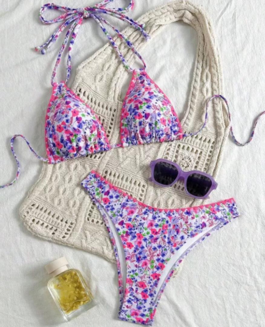 Rita - Nyakba köthető, vibráló csipkéből készült bikini