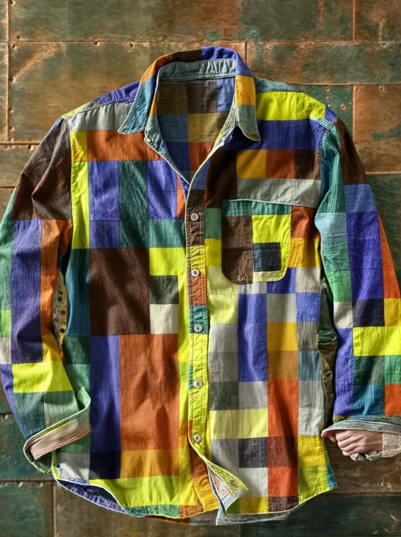 Filip™ | Prémium Patchwork Ing – Egyedi Stílus & Kényelmes Illeszkedés.