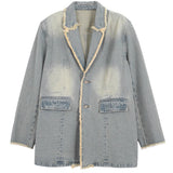 Borbála | Vintage Oversize Blézer Nyers Szegéllyel