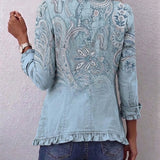 Emese | Vintage Paisley Mintás Redőzött Kabát
